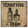 Vintage Metallschild "Giftflaschen" 20cm 1 Vintage Metallschild "Giftflaschen" 20cm -Halloween Dekorations Geschäft antikes metallschild mit giftflaschen gothic metal sign with poison bottles 54111 01