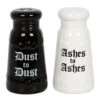 Asche Zu Asche Salz & Pfeffer Set -Halloween Dekorations Geschäft ashes to ashes salz und pffer set ashes to ashes salt and pepper shaker halloween homeware gothic homeware 53763 01