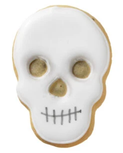 Plätzchenform Totenschädel 7cm 7 Plätzchenform Totenschädel 7cm -Halloween Dekorations Geschäft austechform halloween totenkopf plaetzchenform mit halloween motiv weihnachtsplaetzchen form fuer gothic fans 28568 3