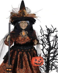 Beleuchtete Geisterhexe Aus Dem Märchenwald 54cm -Halloween Dekorations Geschäft beleuchtete maechenhexe aus dem geisterwald lighted haunted trail witch on base halloween deko 54767 03