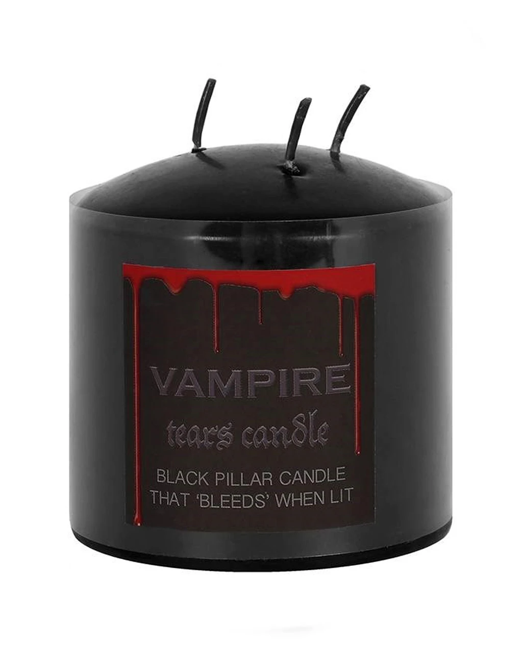 Schwarze Stumpenkerze Mit Vampir Blut 7,5cm 3 Schwarze Stumpenkerze Mit Vampir Blut 7,5cm