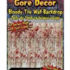 Blutige Kacheln Wandfolie -Halloween Dekorations Geschäft blutige fliesen wandfolie blutige kacheln wandfolie bloody tile wall backdrop 39444 01