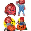 Chucky Mörderpuppe Wanddeko 4-tlg. -Halloween Dekorations Geschäft chucky childs play wanddeko chucky cut outs chucky wal decor 38876 01
