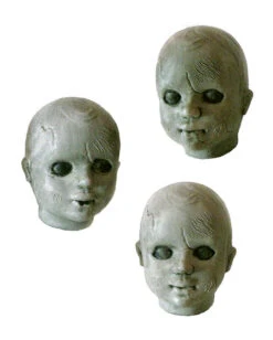 Unheimliche Puppenköpfe 3 St. -Halloween Dekorations Geschäft creppy puppenkoepfe creepy doll heads halloween deko halloween figuren 36202 02
