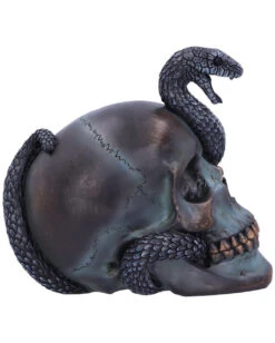 Schuppige Schlange In Totenkopf 19cm -Halloween Dekorations Geschäft das schicksal der schlange gothic schaedel 19cm serpentine fate gothic snake skull gothic deko totenkopf 53993 4