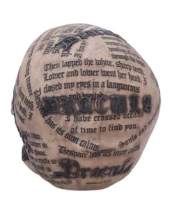 Dracula Totenkopf Mit Bram Stoker Zitaten -Halloween Dekorations Geschäft dracula totenschaedel mit bram stoker zitaten vampir totenkopf gothic deko halloween tischdeko 50770 03