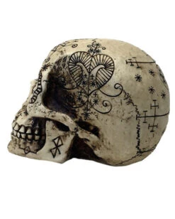 Fantasy Totenschädel Mit Mystic Muster -Halloween Dekorations Geschäft fantasy totenkopf mit mystic muster fantasy totenschaedel mit muster skeleton skull with tattoo pattern 39786 03