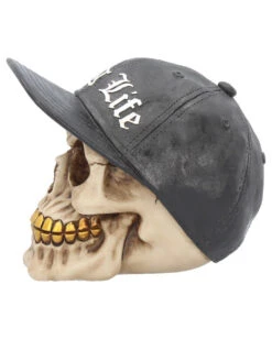 Gangster Totenschädel "Thug Life" 15,8cm 10 Gangster Totenschädel "Thug Life" 15,8cm -Halloween Dekorations Geschäft gangster totenkopf gangster totenschaedel gangster skull skull with gold teeth 53388 03