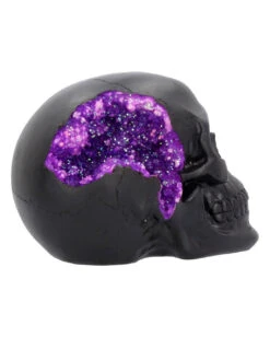 Geode Totenschädel Mit Violettem Gothic Glitter -Halloween Dekorations Geschäft geode totenkopf mit violetten gothic glitzer geode skull with purple gothic glitter 39526 06