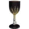 Skeletthand Weinglas Schwarz -Halloween Dekorations Geschäft gothic weinglas mit skeletthand und totenkoepfen schwarz gold gothic wineglass with skeleton hand und skulls black and gold