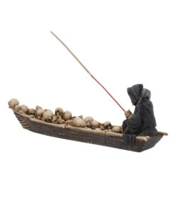 Sensenmann Mit Fähre Räucherstäbchenhalter -Halloween Dekorations Geschäft grim reaper faehrmann raeucherstaebchenhalter grim reaper ferryman insence holder gothic deko 39254 04