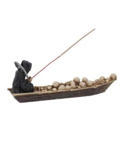 Sensenmann Mit Fähre Räucherstäbchenhalter -Halloween Dekorations Geschäft grim reaper faehrmann raeucherstaebchenhalter grim reaper ferryman insence holder gothic deko 39254 06