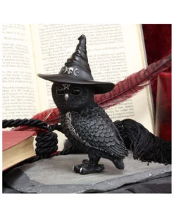 Walpurgisnacht Eule Mit Hexenhut 13,5cm -Halloween Dekorations Geschäft halloween eule mit hexenhut walpurgisnacht eule mit hexenhut halloween owl with witch hat 50745 06