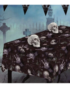 Tischdecke Halloween Friedhof -Halloween Dekorations Geschäft halloween friedhof tischdecke halloween graveyard tablecloth totenkopf tischdecke leichenteile halloween deko 53181 3