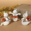 Niedliche Halloween Geister Mit Kürbissen 3er Set -Halloween Dekorations Geschäft halloween geister mit kuerbissen 3er set halloween ghost figurine with pumpkins set of 3 54184 neu