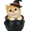 Halloween Katze Im Hexenkessel 15cm -Halloween Dekorations Geschäft halloween kaetzchen in teetasse halloween tischdeko halloween und gothic dekoration 51342