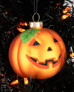 Halloween Jack O'Lantern Glas Christbaumkugel Ø7,6cm -Halloween Dekorations Geschäft halloween kuerbis glas weihnachtskugel halloween und horror weihnachtsdeko jack o lantern pumpkin hanging ornament 54760 4