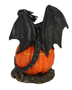 Jack O Lantern Kürbis Mit Drache Räucherkegelhalter -Halloween Dekorations Geschäft halloween kuerbis mit drachen raeucherkegelhalter halloween kuerbis teelichthalter trick or treat dragon cone burner 51679 02