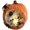 Halloween Kürbis Mit Totenkopf & Spinnen -Halloween Dekorations Geschäft halloween kuerbis mit totenschaedel und spinnen halloween pumpkin with skull and spiders 52635 01
