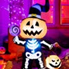 Aufblasbares Leuchtendes Halloween Kürbis Skelett 180 Cm -Halloween Dekorations Geschäft halloween kuerbis skelett deko aufblasfigur 180cm halloween dekoration und aufblasdeko halloween pumpkin inflatable 53748 2