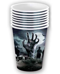 Halloween Pappbecher Zombie Friedhof 6 St. -Halloween Dekorations Geschäft halloween zombie friedhof pappbecher halloween zombie graveyard paper cups halloween friedhof dekoration 53191 3