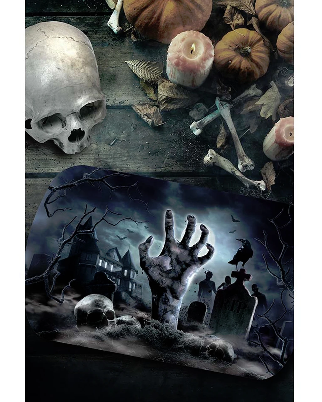 Zombie Friedhof Halloween Tablett 4 Zombie Friedhof Halloween Tablett – Bild 2
