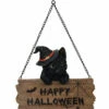 Kätzchen Mit Happy Halloween Schild -Halloween Dekorations Geschäft happy halloween kaetzchen mit schild happy halloween kitten with sign halloween deko 51343 01