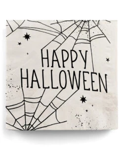 Happy Halloween Servietten Mit Spinnweben Motiv 16 St.