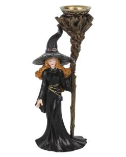 Hexe Mit Magierstab Backflow Räucherkegelhalter -Halloween Dekorations Geschäft hexe mit zauberstab backflow raeucherkegelhalter witch with staff backflow insence burner 51126 02