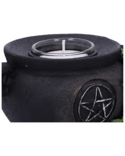 Hexenkessel Mit Efeu Kerzenhalter 2er Set -Halloween Dekorations Geschäft hexenkessel mit efeu teelichthalter 2er set witches cauldron with ivy candle holder halloween tischdeko 51064 06