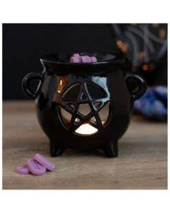 Pentagramm Hexenkessel Duftlampe -Halloween Dekorations Geschäft hexenkessel pentagramm duftlampe gothic duftlampe pentagram cauldron oil burner gothic deko 51987 03