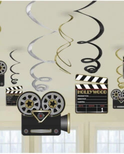 Hollywood Swirl Hängedekoration 12-teilig -Halloween Dekorations Geschäft hollywood deko swirl haengedekoration silvester und 20er jahre deko 38576