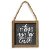 „I´m Only Here For The Candy“ Halloween Wandbild 15cm -Halloween Dekorations Geschäft holz schild im only here for the candy 15cm wood wall sign halloween dekoschild halloween 54237