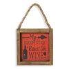 "My Broom Stick Runs On Wine" Halloween Wandbild 15cm -Halloween Dekorations Geschäft holz schild my broom stick runs on wine 15cm wood wall sign halloween dekoschild halloween 54241