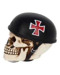 Schaltknauf Totenschädel Mit Helm -Halloween Dekorations Geschäft horrorshop com schaltknauf totenkopf mit helm totenschaedel sammelfigur totenkopffigur skull gear knob 27089 03