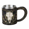 Bierkrug Mit Gehörntem Stierschädel -Halloween Dekorations Geschäft krug mit longhorn tierschaedel totenkopf bierkrug mit stierschaedel longhorn bull skull mug 51392 01