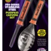 2-tlg. Kürbis Schnitzset -Halloween Dekorations Geschäft kuerbis schnitz set 2 tlg werkzeug fuer halloween kuerbis aushuellen pro pumpkin carving tools set 31284 1