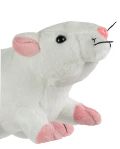Weiße Plüschratte 19cm -Halloween Dekorations Geschäft kuscheltier ratte 19cm weiss plueschratte fuer kinder geschenkartikel plueschtier ratte 29709 4