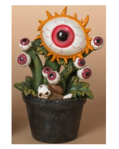 Halloween Pflanze Mit Leuchtendem Augapfel 22cm -Halloween Dekorations Geschäft leuchtende augapfel halloween pflanze 22cm lighted resin potted halloween critter fleischfressende pflanze deko 54267 2