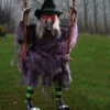 Leuchtende Hexe Auf Schaukel 90 Cm -Halloween Dekorations Geschäft leuchtende hexe auf schaukel 90cm 37478