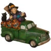 Halloween Pick Up Mit Hexe Leuchtend 24cm -Halloween Dekorations Geschäft leuchtender halloween pick up mit hexe 24cm lighted resin halloween truck with witch 54276