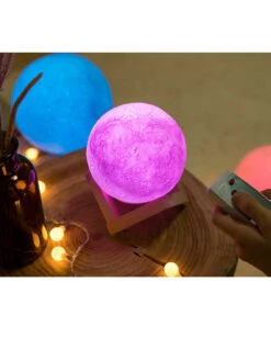 Mondlicht Mit Farbwechsel & Fernbedienung -Halloween Dekorations Geschäft mond nachtlicht mit farbwechsel fernbedienung moon light with color changing remote control wohn ambiente 52410 02