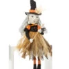 Halloween Hexe Kantenhocker Figur Orange 50cm -Halloween Dekorations Geschäft orange halloween hexe kantenhocker figur orange halloween witch sitting figure klassische hexen deko 53803