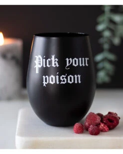 Wähle Dein Gift Weinglas -Halloween Dekorations Geschäft pick your poison weinglas pick your poison wine glass halloween homeware gothic homeware 53394 03