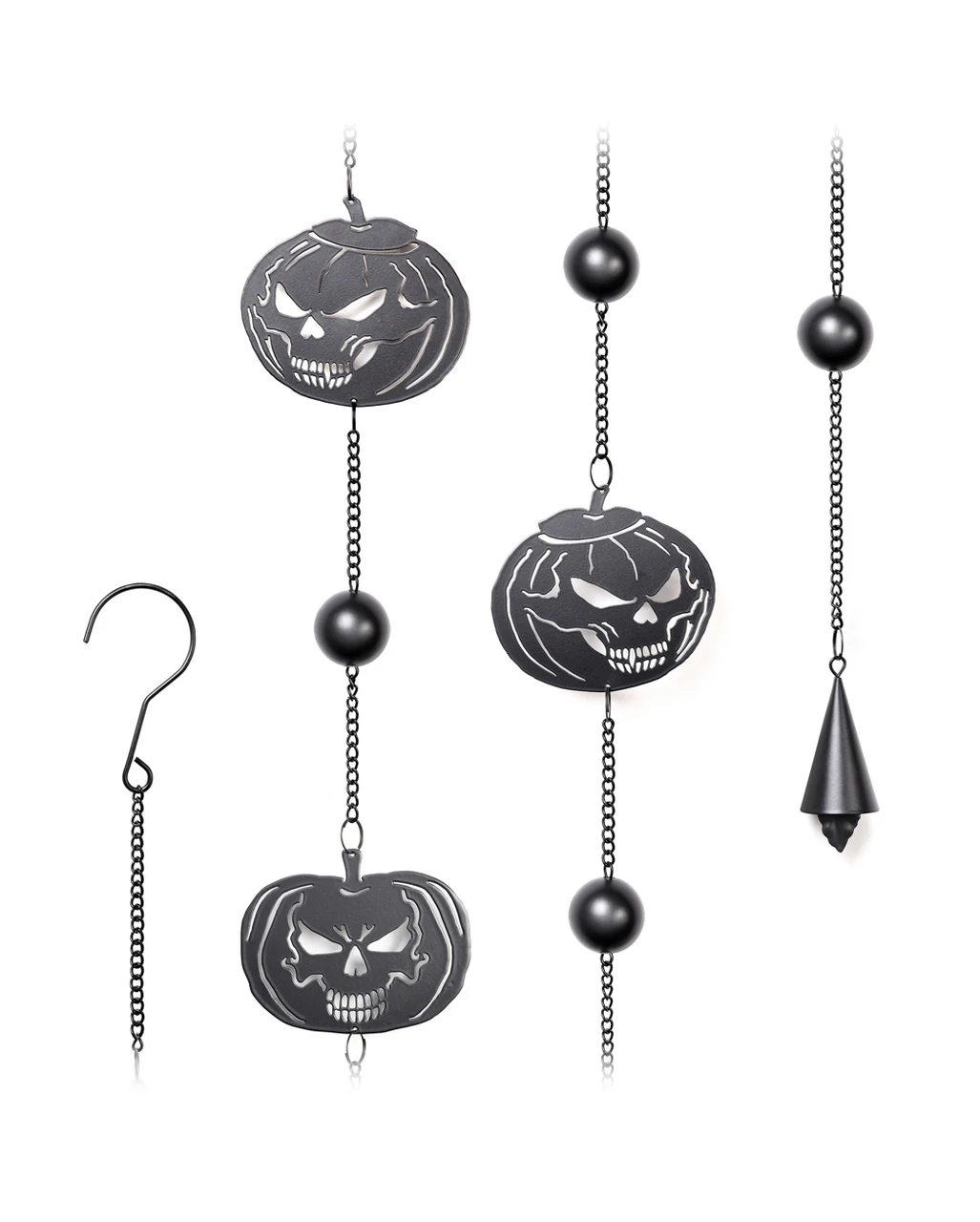 Totenschädel Kürbis Windspiel Hängedeko 6 Totenschädel Kürbis Windspiel Hängedeko – Bild 4