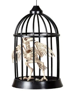 Krähen Skelett Im Käfig Halloween Animatronic -Halloween Dekorations Geschäft raben skelett im kaefig halloween animatronic raven in cage animatronic halloween dekoration 51447 02
