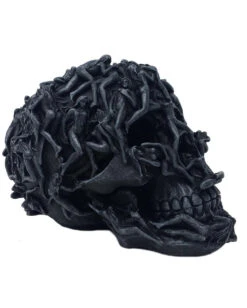 Relief Totenschädel Mit Frauen -Halloween Dekorations Geschäft relief totenkop mit frauen relief totenschaedel mit frauen totenkoepfe online kaufen black skull with woman 37024 03