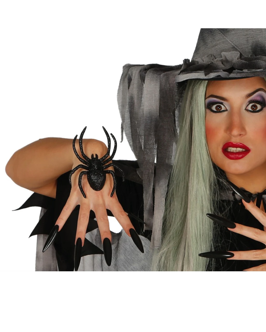 2 Schwarze Glitzer Spinnen 4 2 Schwarze Glitzer Spinnen – Bild 2