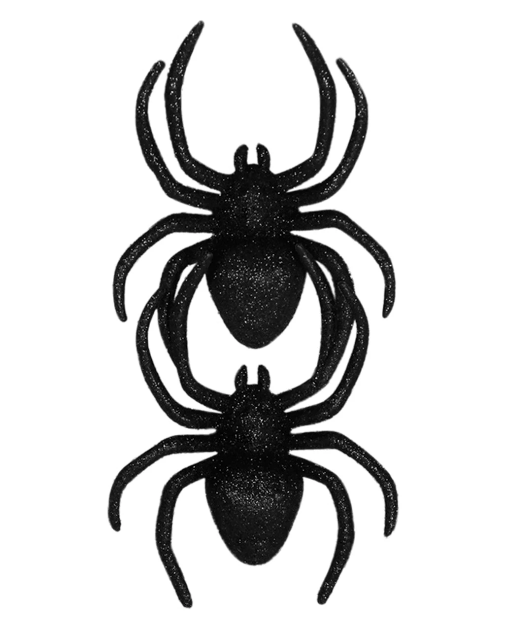 2 Schwarze Glitzer Spinnen 3 2 Schwarze Glitzer Spinnen