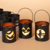 Halloween Metall Laternen Schwarz 11cm 3er Set 1 Halloween Metall Laternen Schwarz 11cm 3er Set -Halloween Dekorations Geschäft schwarze halloween metall laternen 11cm 3er set metal lighted halloween luminary lantern halloween led lampen 54172